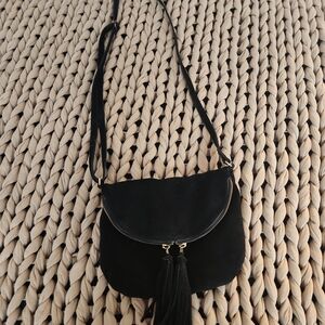 EARTHBOUND Black Crossbody Bag with Tassel
